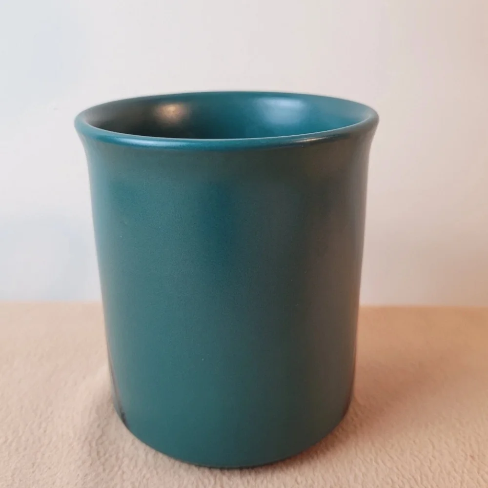 Pfaltzgraff Stoneware Mug Green Black Tribal Stripe Coffee Cup Abstract Retro 90